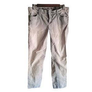 Free People Skinny Leg Low Rise washed out Gray Corduroy Pants Womens 28